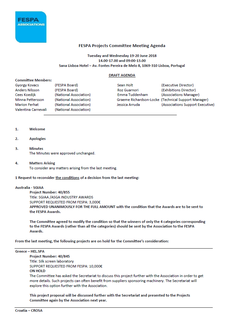 41 PC List of Decisions (19-20 June 2018 Lisbon)