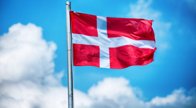 Danish flag flying